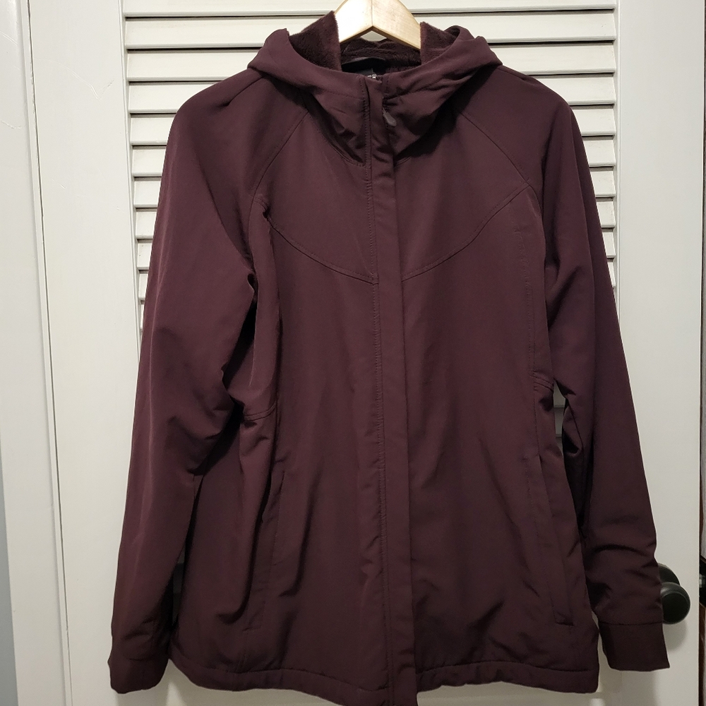 Ladies Softshell Jacket XL Maroon Burgundy Hooded
